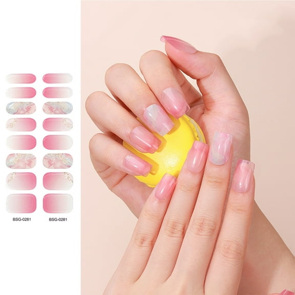 Semi Cured Gel Nail Polish Stickers Fashion Classical Nails Strips Waterproof Adhesive Full Wraps Gel Nail Art Stickers