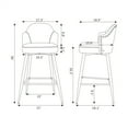 thumbnail image 7 of 25.59" H Counter Bar Stools Set of 2, Accent Bar Chair with Nailhead Trim Back, Fabric Upholstered Bar Stool with Metal Legs or Kitchen Counter Tall Bar, Height Counter Chairs of 2, Beige, 7 of 7