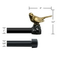 thumbnail image 4 of MERIVILLE 1-Inch Diameter Telescoping Double Window Curtain Rod, Renaissance Gold Bird Finials, 48"-84", Black Rod, 4 of 5