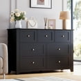 thumbnail image 1 of Commode Moderne à 7 Tiroirs, Commode en Bois pour Chambre, Commode Double à Rangement Profond pour Salon, Couloir, Organisation d'Entrée, 1 of 9