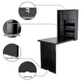thumbnail image 4 of Giantex Wall Mounted Desk, Floating Desk, Folding Wooden Convertible Writing Desk w/Storage Area for Space Saving, Black, 4 of 6