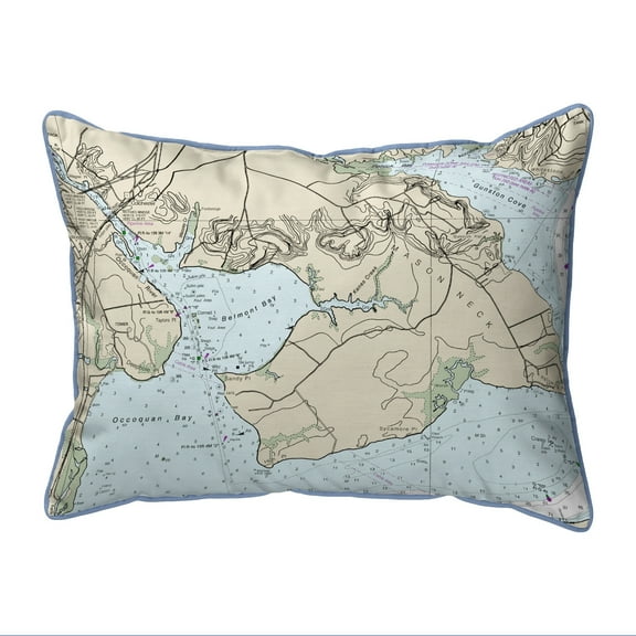 Betsy Drake SN12289OC 11 x 14 in. Occoquan, VA Nautical Map Small Corded Indoor & Outdoor Pillow