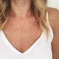 thumbnail image 6 of Turandoss Layered Chain Crescent 14K Gold Plated Long Necklace Stack for Women Adjustable Moon Pendant Chain Trendy Personalized Jewelry Birthday Gifts for Women Her, 6 of 7