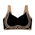 thumbnail image 3 of Jinhomg Wireless Soft Support Beauty Back Everyday Bras for Women Pull On Closure Solid Color for Daily Wear Lounge Sleep Seamless Comfort Support Black M, 3 of 6