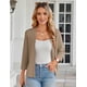 thumbnail image 2 of Chaqueta estilo blazer GRACE KARIN para mujer, manga 3/4, punto M, color caqui, 2 of 4