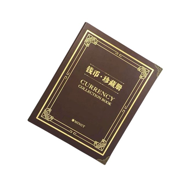 Álbum de billetes de papel, libro de colección de billetes, 180 compartimentos, sellos reutilizables, colector de protección de hojas de 6 Cuadernos de escritura y cuadernos de bocetos Marrón