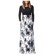 thumbnail image 1 of Vestido holgado de cintura alta con estampado de retazos de Color de manga larga y cuello redondo para mujer de primavera y otoño Pompotops  hdfakjf5402, 1 of 8