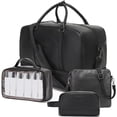 thumbnail image 1 of Bolso de fin de semana Wogarl de piel sintética para mujer y hombre, 40 L (negro), 1 of 8