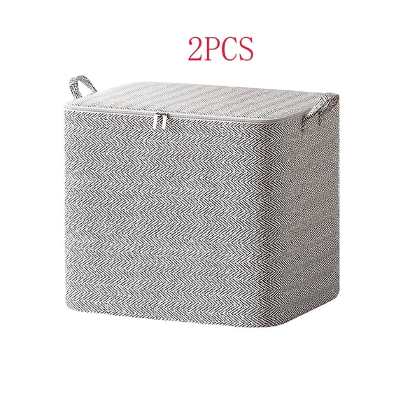 2pcExtra Large Blanket Storage Containers, Portable Storage Bag with Lids,Breathable Clothes Bedding Pillow Sheet Storage Bags with Zipper,Non-woven Moving Quilt Large Capacity Storage Bins Clearance
