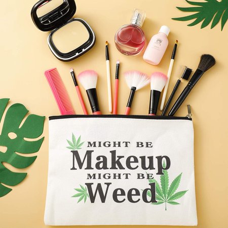 4 Pieces Green Leaves Makeup Bag Might Be Makeup Might Be Weed Cosmetic Travel Bag Maple Leaf Zipper Pouch Toiletry Makeup Case For Women Girls Walmart Canada