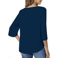 thumbnail image 5 of UVN Womens Blouses 3/4 Sleeve V Neck Summer Shirts for Women Chiffon Dressy Casual Tunic Tops, 5 of 9