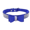 thumbnail image 1 of Methold Decoración para mascotas Cachorro Perro Gato Collar ajustable prop Correa Hebilla Rhinestone PULeather Suministros para perros azul oscuro L, 1 of 3