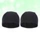 thumbnail image 3 of 2 piezas de poliéster elástico gorro de baño cómodo ajuste gorros de baño gorros de ducha para hombres adultos mujeres pelo largo (negro), 3 of 5