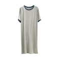 thumbnail image 4 of Sakmal Nightgowns Women Long Plus Size Loungewear Short Sleeve Gray Ladies Nightgown Free Size, 4 of 5