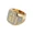 Gold, variant on Men Stainless Steel Christian Cross Religious Wedding Band with Cubic Zirconia Statement Anniversary Ring Gold Size 10