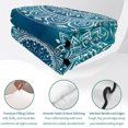 thumbnail image 4 of Full Quilt Set 78''x90'', Teal Blue Boho Lightweight Bedspread Coverlet Set with 2 Pillow Shams, Retro White Rustic Flower Ethnic Pattern Breathable All Season Quilt Bedding for Bedroom/Guest Room, 4 of 9