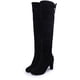 thumbnail image 4 of Botas altas hasta el muslo para mujer Zapatos de tacón medio elásticos sobre la rodillaBlack41, 4 of 5
