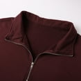 thumbnail image 6 of CAIVO Men's Washed Long Sleeve Lapel V-Neck Zipper Sweatshirt Long Sleeve Relaxed Fit Drop Shoulder Casual Pullover Tops Comfortable Breathable Soft Fabric Cozy Wear, 6 of 7