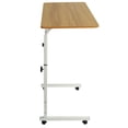 thumbnail image 5 of BEJOLO Height Adjustable C-Shaped End Table - Mobile Side Table with Wheels Slides Under Sofa, TV Tray for Living Room, Bedroom Small Spaces, Wood color, 5 of 12