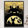 thumbnail image 1 of Cuadros Decorativos Bordado completo Hilo de algodón ecológico 11CT Impreso Totoro Kit de punto de cruz Obra de arte Wdftyju de costura negro 4 estilos, 1 of 9