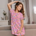 thumbnail image 3 of Balery Donut Camisón de manga corta con cuello redondo para mujer, cómodo y elegante., 3 of 6