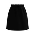 thumbnail image 7 of Wovilon Women's Drawstring Waist A-Line Mini Skirt with Side Pockets, Relaxed Fit Cotton Spandex Short Skirt, Lightweight Breathable Versatile Solid Color, 7 of 7