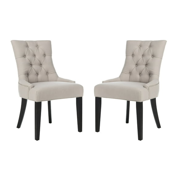 SAFAVIEH Abby Contemporary Linen Solid Dining Side Chair, Taupe (Set of 2)