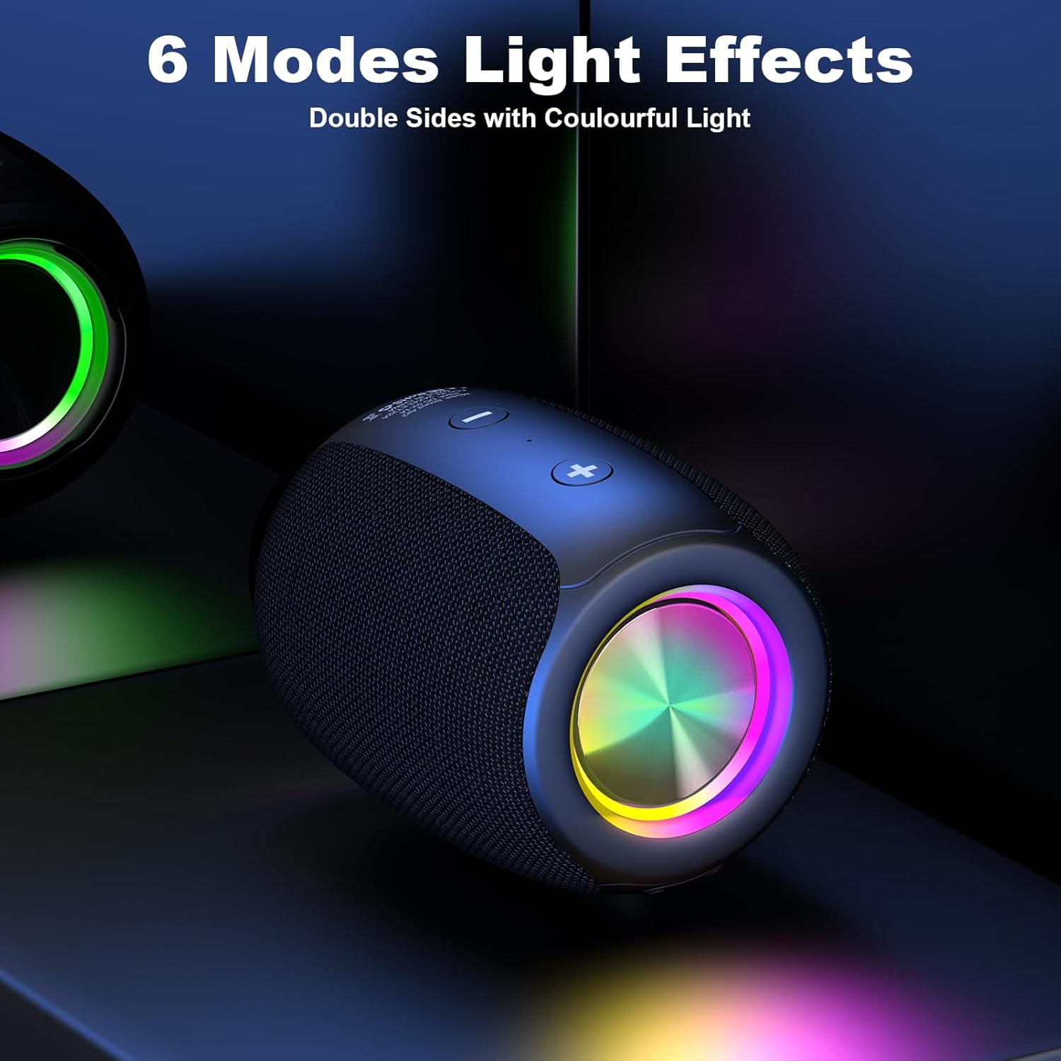 Bobtot Bluetooth Speaker Wireless Portable Speaker with Loud Stereo Sound RGB Lights 25H Playtime TWS Pairing Mini Wireless Speakers for PC/Computer/Outdoor/Home/Party/Gift Ideas