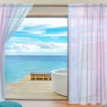 thumbnail image 4 of Splicing Pattern Hologram Futuristic Gradient Backdrop Semi Sheer Curtains Window Voile Drapes Panels Treatment-55X78in for Living Room Bedroom Kids Room, 4 of 4