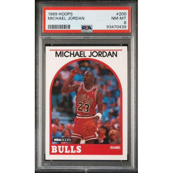 Graded 1989 Hoops Michael Jordan #200 Basketball Card PSA 8 NM-MT
