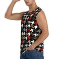 thumbnail image 3 of Fotbe Men's Houndstooth Green Red Print Men's Sleeveless Muscle Tank Tops Casual T-Shirts for Gym Workout Beach-XX-Large, 3 of 8