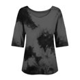 thumbnail image 6 of Endives Women's Shirts Elegant Retro Art Print V Neck Loose Mid Length Sleeve Womens Top Blouse, 6 of 6