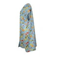 thumbnail image 3 of Sindrella Women's Cotton Blend Snap Front Duster Robe with Pocket-Blue Pear Mix-Medium, 3 of 6
