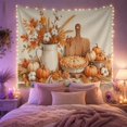 thumbnail image 2 of Harvest Pie Among Pumpkins and Wheat, Cozy Farmhouse for Food Lovers, Autumn Kitchen Wall Art, Thanksgiving Hostess Gift, Tapestry Wall Hanging for Kitchen and Dining Room, 2 of 7