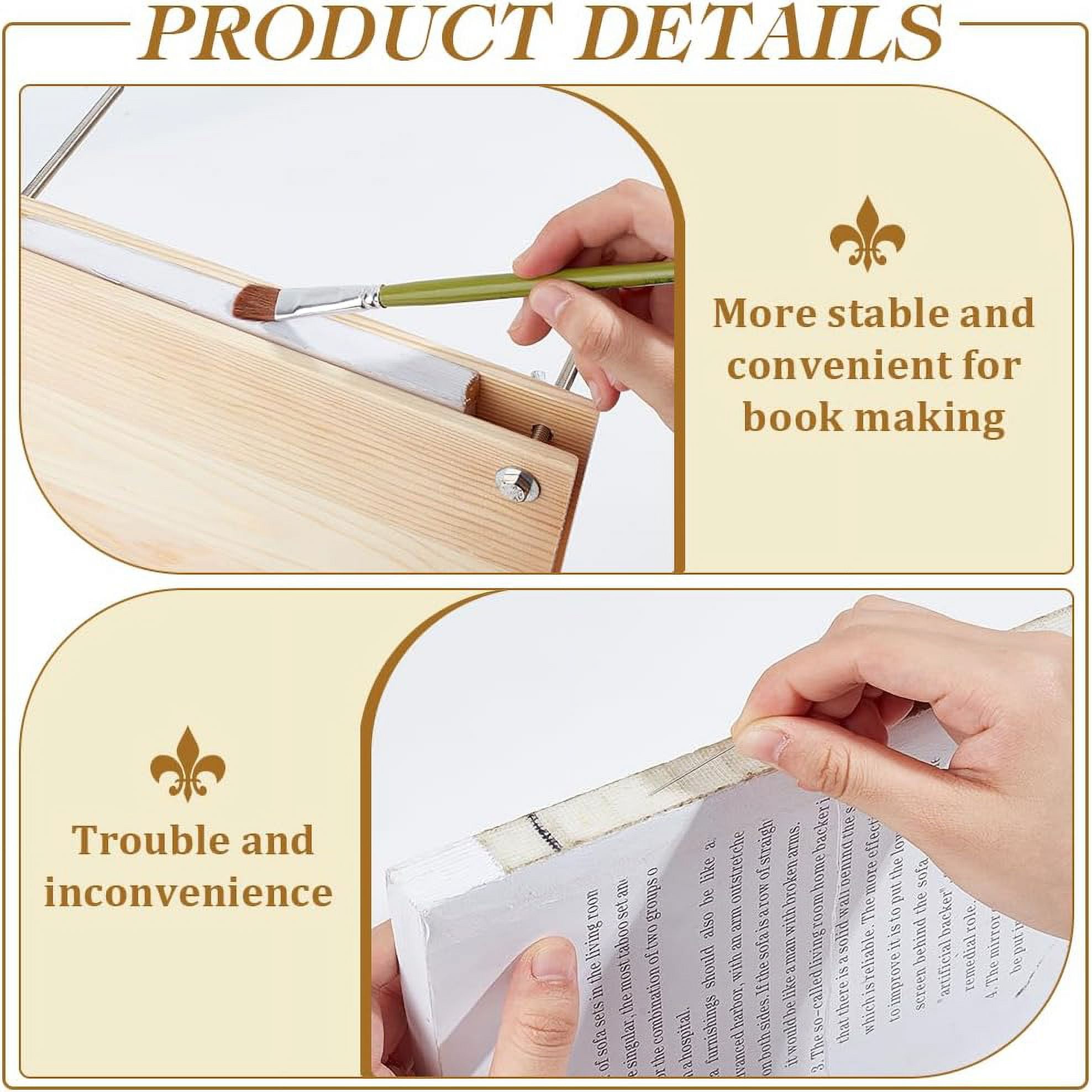 1set 8x10 Inch Wood Book Binding Kits Portable Book Press Rectangle Book Binding for DIY Bookbinding Books Supplies Brown
