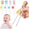 thumbnail image 7 of 1 Pair Cartoon Baby Kids Tableware Eating Helper Training Chopsticks Learning Chopsticks Beginner Chopstick RABBIT, 7 of 7