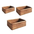 thumbnail image 3 of Cesta de almacenamiento Kearding portátil rectangular hecha a mano de ratán pequeño, 3 of 6