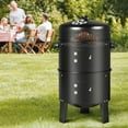 thumbnail image 5 of KingChii 3 in 1 Vertical Charcoal Smoker Grill BBQ Smoker for Outdoor, Patio Backyard Camping, Black, 5 of 11