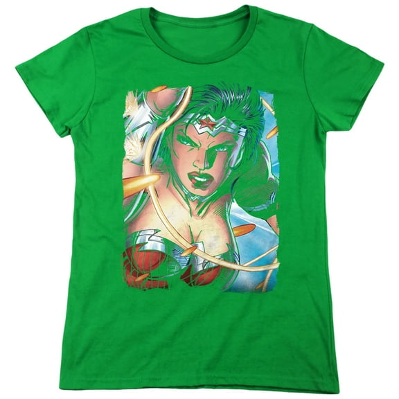 JLA Scowl Women's T Shirt, Kelly Green, Small