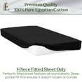 thumbnail image 2 of Olympic Queen Size Extra Deep Pockets Fitted Sheet Only - 1000-Thread Count 100% Pure Egyptian Cotton, 28 inches Deep Pockets Fitted Sheet, Soft, Sateen Weave - Black Color, 2 of 7