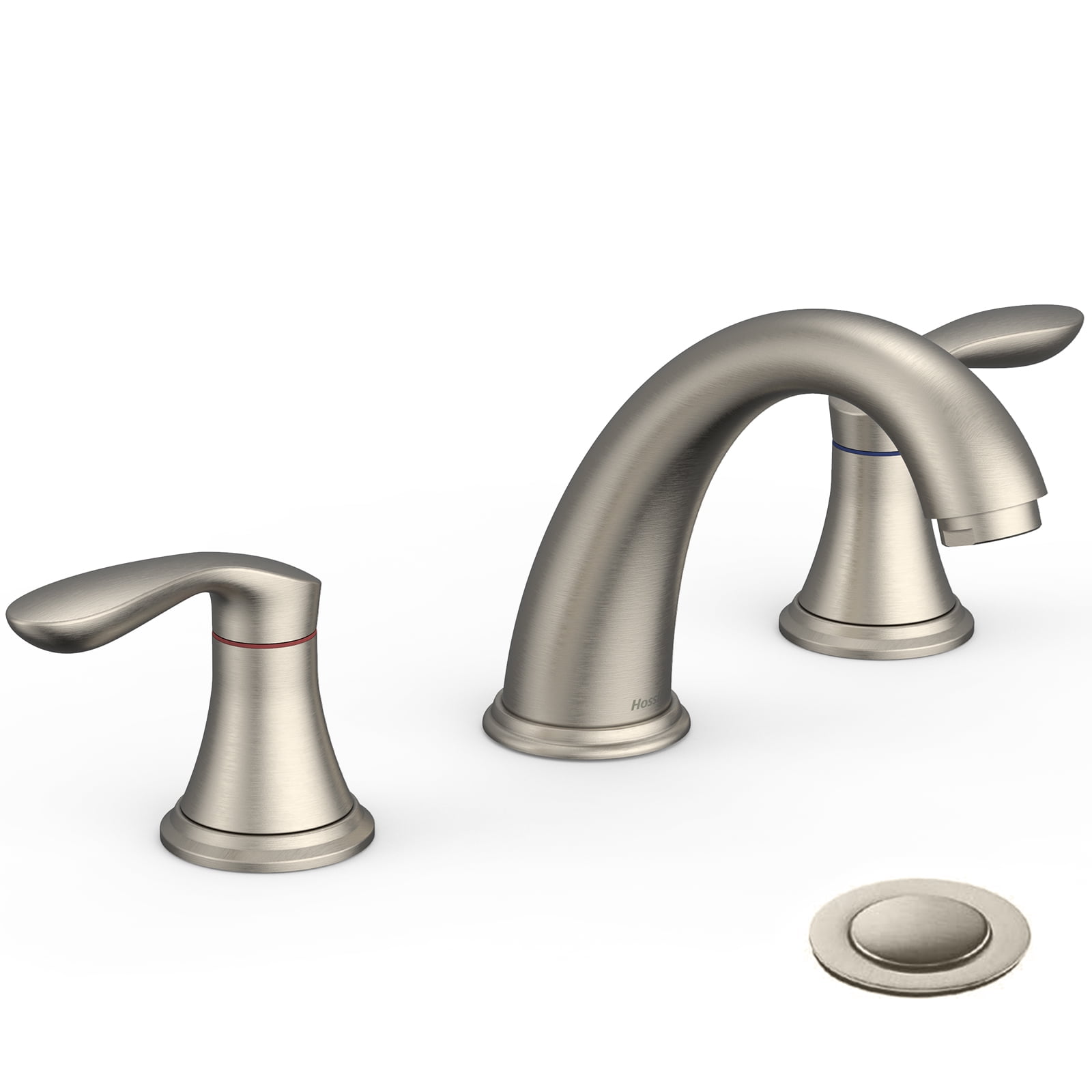 Bathroom Faucet, 3 Holes Double Handle Sink Faucet With Stainless Steel ...