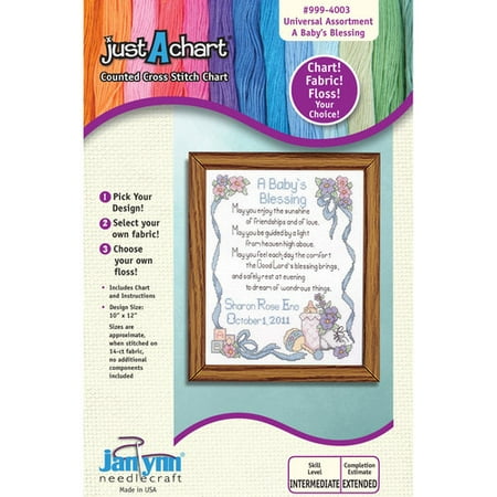 Janlynn Just-A-Chart "A Baby's Blessing" Counted Cross Stitch Chart