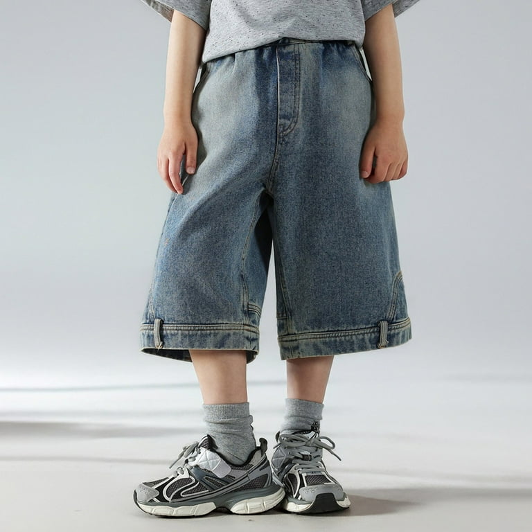 RMGVDSD Boys Jeans Shorts Summer Baggy Jorts Boy's Elastic