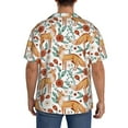 thumbnail image 3 of Naloa Foxes and Floral Harmony Men's Loose Fit Cuban Collar Short-Sleeve Shirt, Hawaiian Shirts, Mens Shirts Casual for Everyday Wear Outings-Medium, 3 of 5