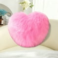 thumbnail image 5 of Heart Shaped Throw Pillow with Long Faux Fur, Plush Decorative Cushion for Sofa and Bed, Soft Accent Pillow for Living Room and Bedroom Decor(Pink，A), 5 of 6