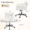 thumbnail image 5 of Romorgniz Criss Cross Chair with Wheels Plush Fleece Vanity Chair with 5-Gear Adjustable Armrests Ergonomic Office Chair for Home Office,White, 5 of 11