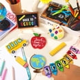 thumbnail image 4 of Clearance Items,npkgvia Serving Trays,Kitchen Faucets,14pc Of Back To School Layered Tray Decoration Wooden Crafts School Decoration Hollow Welcome School Bus Dining Table Decoration,Trays,Black, 4 of 5