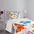 thumbnail image 5 of Ambesonne Butterfly Quilted Bedspread Set 2 Pcs, Colorful Ornate Wings, Twin Size, Multicolor, 5 of 6