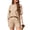 Apricot, variant on ValueVibe Lounge Sets for Women 2 Piece Short Sleeve Shorts Outfit Sets Crew Neck Casual Ribbed Pajama Sets with Pockets, Apricot XL