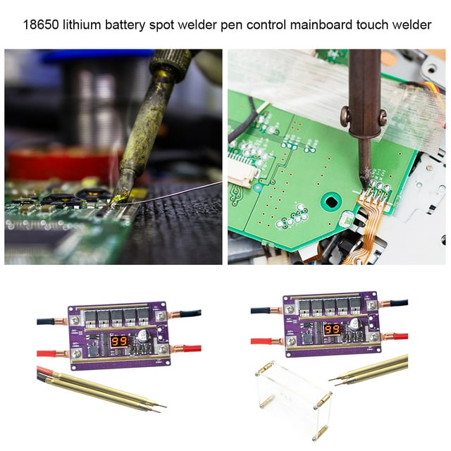 12V Mini Spot Welder DIY Kit 99 Gears PCB Control Board with Quick Release Pen Lithium Battery Professional Welding Machine Without Cover